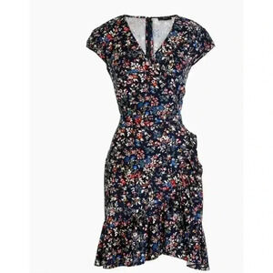 J. Crew Ruffle-front Mini Dress‎ Tapestry Floral